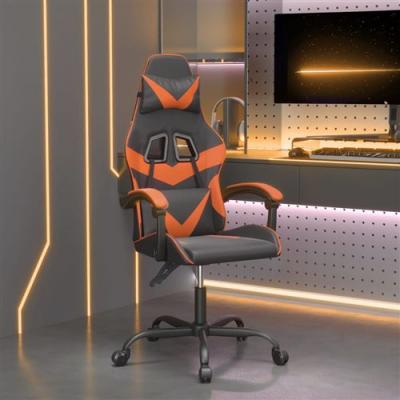 VIDAXL Mercatoxl - Chaise de jeu pivotante Noir et orange Similicuir