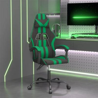 VIDAXL  - Chaise de jeu pivotante Noir et vert Similicuir Noir et vert