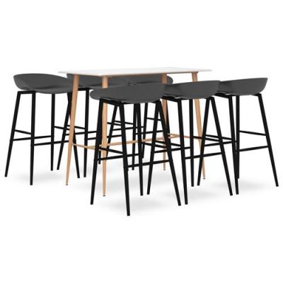 Vidaxl - Ensemble de bar 7 pcs Blanc et gris