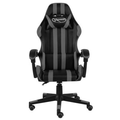 VIDAXL Fauteuil de jeux vid&eacute;o Noir et gris Similicuir 