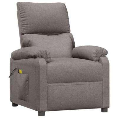 VIDAXL Revera Fauteuil massant taupe en tissu