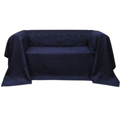 vidaXL Housse de canap&eacute; Micro-su&egrave;de Bleu marine 140x210 cm 