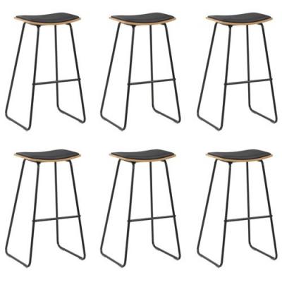 Vidaxl tabourets de bar lot de 6 noir similicuir 3054561