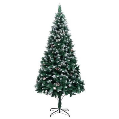 Vidaxl sapin de no&euml;l avec pommes de pin et neige blanche 240 cm 321018