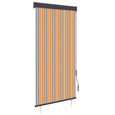 VIDAXL  Store Roulant d'ext&eacute;rieur 100x250 cm Jaune et Bleu