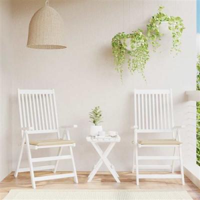 VIDAXL  coussins de chaise de jardin 2 pcs beige 40x40x3 cm tissu