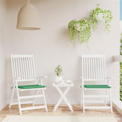 VIDAXL  coussins de chaise de jardin 2 pcs vert 40x40x3 cm tissu oxford