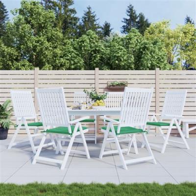 VIDAXL Coussins de chaise de jardin 6 pcs Vert 40x40x3 cm Tissu  green