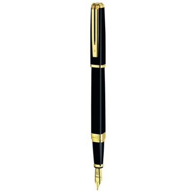 WATERMAN  Exception Stylo plume fin, Noir, plume fine 18K, encre bleue, Coffret cadeau 