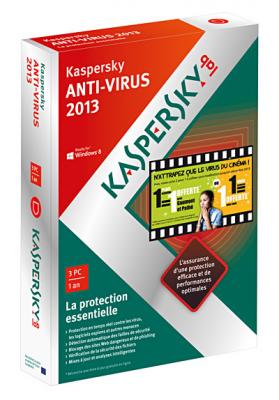 KASPERSKY LAB Kaspersky Antivirus 2013 version 3 postes 