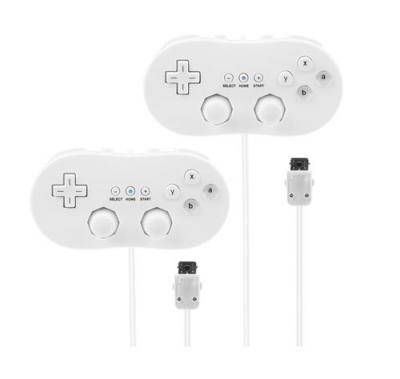 STRA&SZLIG;E GAME 2 X Manette Plate Classic Pro Pour Nintendo Wii, Wii U - 1,20 M &Acirc;- Blanc - 
