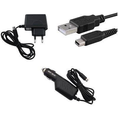 GENERIQUE Chargeur secteur + allume cigare + USB pour Nintendo DSI - DSI XL - 2DS - 3DS - 3DS XL - New 3DS - New 2DS XL - 1 m&egrave;tre