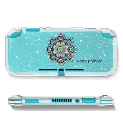 COQUE4PHONE Coque Paillette Switch Lite Mandala 3 Pastel Avec Votre Pr&eacute;nom