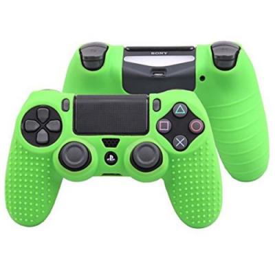 OEM Coque de protection en silicone antid&eacute;rapant pour manette PS4/Slim/Pro - Vert 