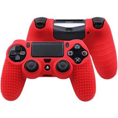OEM Coque de protection en silicone antid&eacute;rapant pour manette PS4/Slim/Pro - Rouge 