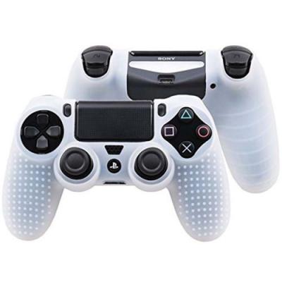 OEM Coque de protection en silicone antid&eacute;rapant pour manette PS4/Slim/Pro - Blanc 
