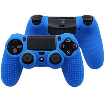 OEM Coque de protection en silicone antid&eacute;rapant pour manette PS4/Slim/Pro - Bleu 