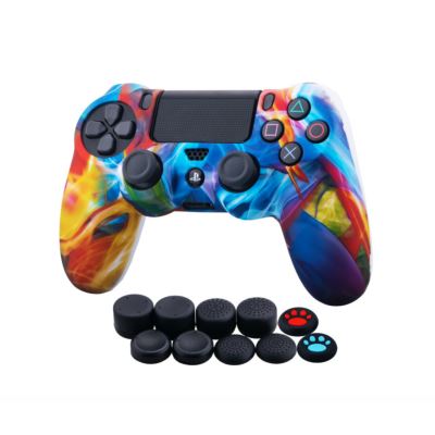 GENERIQUE Coque de protection en silicone avec 10 couverture de joystick pour Manette PS4 Multicolore #1 
