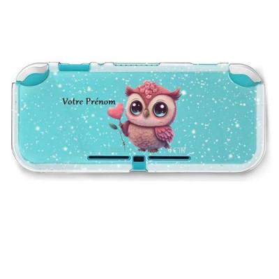 TAPERSO Coque Paillette Switch Lite Chouette Coeur Et Fleur Personnalisee