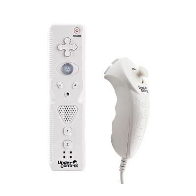 UNDER CONTROL Duo Pack Wiimote Motion Plus Int&eacute;gr&eacute; & Nunchuck Pack Compatible Consoles Nintendo Wii/Wii U Blanc