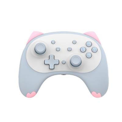 GENERIQUE Manette de Jeu sans Fil pour Nintendo Switch , Contr&ocirc;leur de commutateur de r&eacute;veil Vocal , Prise Casque 3,5 mm-Rose orang&eacute;-bleu 