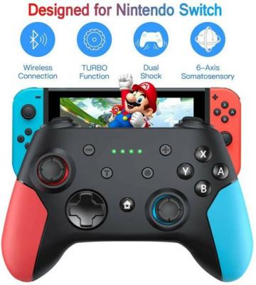 QUMOX Manettes pour Switch , Manette de Jeu sans Fil Pro Gamepad Joypad Controller Double Moteur Turbo-6-Axis pour Nintendo Switch NS Console PC 