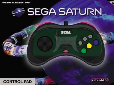 RETRO BIT Retrobit - SEGA Saturn manette filaire 8 boutons - Connexion d'origine - Grise
