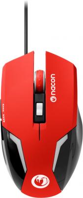 NACON  - Souris (Droitier, Optique, USB, 2400 DPI, 132 g, Noir, Rouge)