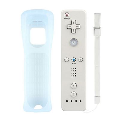HOBBY TECH T&eacute;l&eacute;commande Wiimote Plus (Motion Plus Int&eacute;gr&eacute;) + Nunchuk Compatible Pour Nintendo Wii Et Wii U Avec Etui De Protection En Silicone Hobbytech Blanc