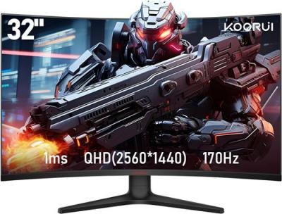 KOORUI  Ecran PC Gaming Incurv&eacute; 31,5 - 2560 X 1440 - 1500R VA 170Hz 2xHDMI