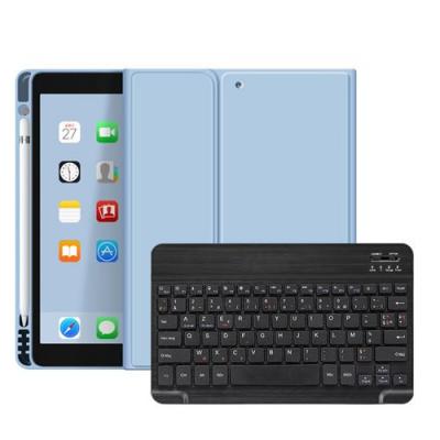 GENERIQUE &Eacute;tui HSMY en Silicone avec Clavier Fran&ccedil;ais AZERTY Bluetooth pour iPad Pro 10.5 / Air3 2019 - Bleu clair&Noir 