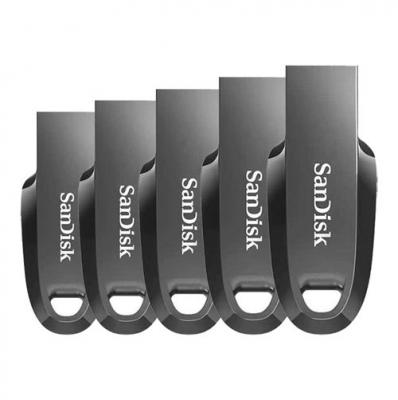 SANDISK 5 x Cl&eacute; USB  Ultra Curve 32Go USB 3.2 Gen1 100MB/s SDCZ550-032G-G46 (paquet de cinq) 