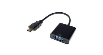 GENERIQUE Adaptateur convertisseur hdmi vers vga avec c&acirc;ble audio usb 1080p pour pc noir 