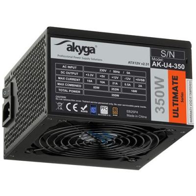 Akyga Zasilacz Akyga Ultimate 350W (AK-U4-350), Alimentation PC, Noir