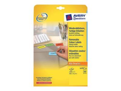 AVERY DENNISON Avery Stick&Lift Etiquette, 38,1 x 21,2 mm, jaune