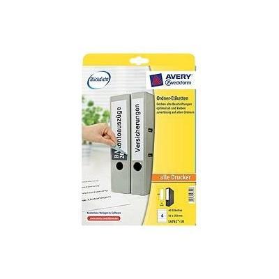 AVERY Zweckform L4761 - Blanc brillant - 192 x 61 mm 40 &eacute;tiquette(s) (10 feuille(s) x 4 &eacute;tiquettes pour dossiers