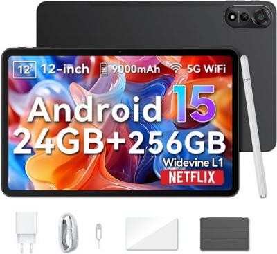 BLACKVIEW  MEGA2 Tablette Tactile 11.97 Android 15 2.4G+5G Wifi, RAM 24 Go ROM 256 Go/SD 2 To 9000mAh Tablette PC Dual Sim - Gris 