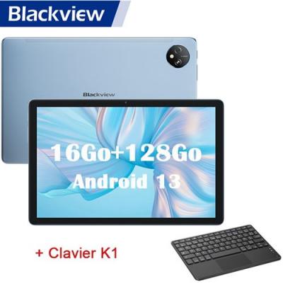 BLACKVIEW Tab 80 Tablette Tactile 10.1 Android 13 16Go+128Go/SD 1To 7680mAh 13MP Face ID,5G Wifi,4G Dual SIM Bleu Avec Clavier K1 