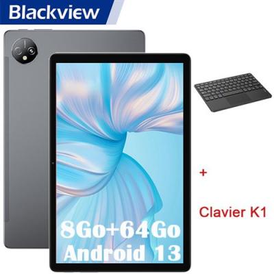 BLACKVIEW Tab 80 Tablette Tactile 10.1 Android 13 Octa-core 8Go+64Go/1To 7680mAh Face ID,5G Wifi,4G Dual SIM Gris Avec Clavier K1 