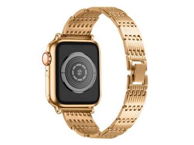AVIZAR Bracelet pour Apple Watch 42/44/45mm en acier inoxydable Strass Dor&eacute;e