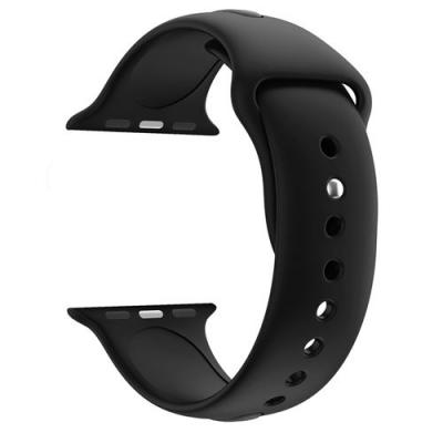 PHONILLICO Bracelet Silicone Noir Souple Sport Mixte Remplacement Montre Pour Apple Iwatch 38 Mm Taille S/M