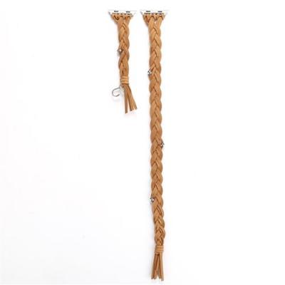 GENERIQUE Bracelet de montre en cuir v&eacute;ritable tisser pour Apple Watch Series 6/ SE/ 5/ 4 44mm - Brun 