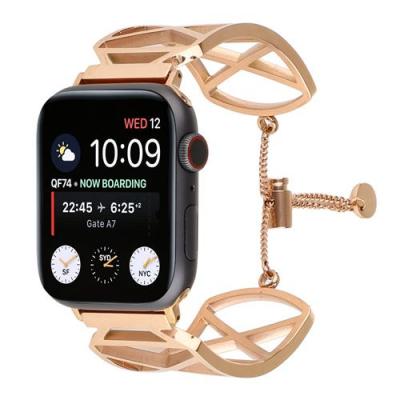 GENERIQUE Bracelet en acier inoxydable ajustable pour Apple Watch Series 6/ SE/ 5/ 4 40mm - Or rose 