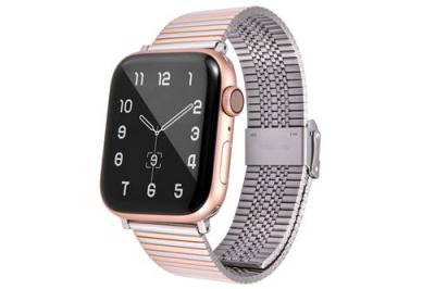 GENERIQUE Bracelet en acier inoxydable pour Apple Watch Series 6/ SE/ 5/ 4 40mm - Or rose&Argent 