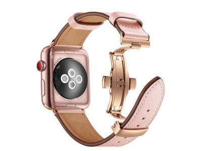 AVIZAR EKO Bracelet Cuir Rose Apple Watch 38/41mm