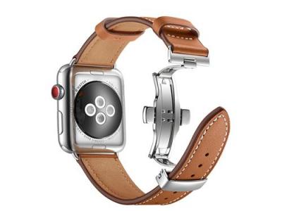AVIZAR EKO Bracelet en cuir pour Apple Watch 42/44/45mm - Marron