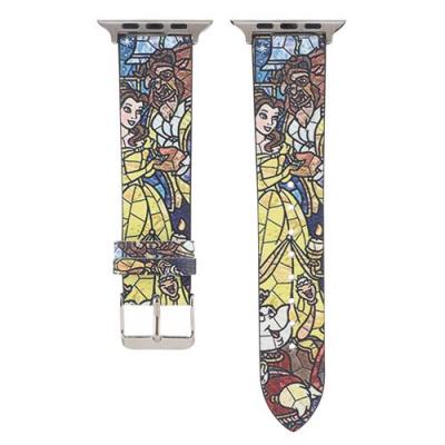  Bracelet en cuir et tissu dessins anim&eacute;s pour Apple Watch Series 6/ SE/ 5/ 4 40mm - Multicolore #4 