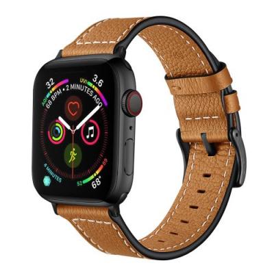  Bracelet en cuir v&eacute;ritable classique camel pour votre Apple Watch Series 5/4 44mm/Series 3/2/1 42mm 