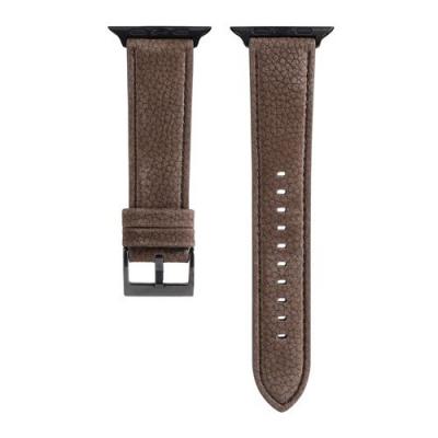GENERIQUE Bracelet en cuir v&eacute;ritable durable simple pour Apple Watch Series 6/ SE/ 5/ 4 44mm - Marron 