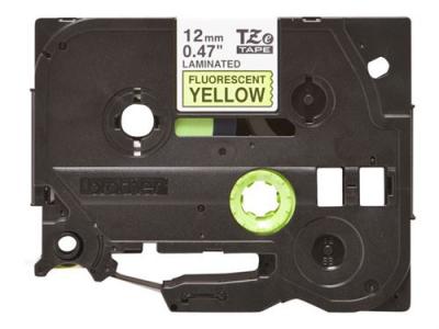 BROTHER  TZe-C31 - Noir sur jaune fluorescent - Rouleau (1,2 cm x 5 m) 1 cassette(s) ruban lamin&eacute; - pour  PT-D210, D600, H110; P-Touch PT-1005, 1010, D210, D450, D800, E550, H101, P300 
